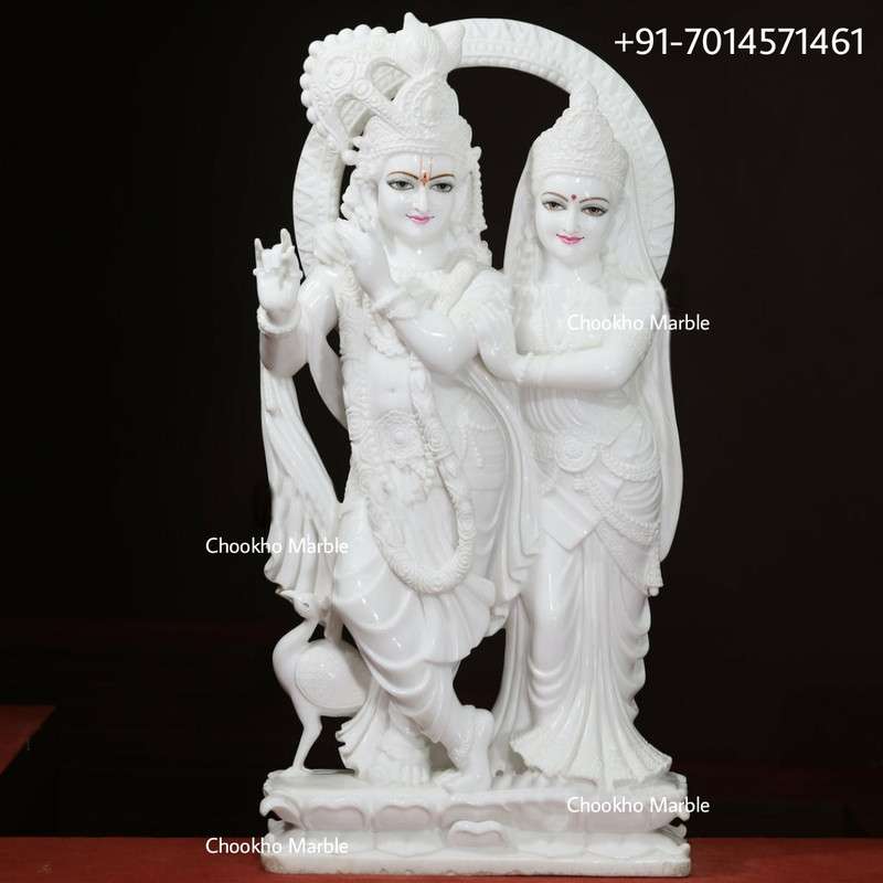 Marble Radha Krishna Statue