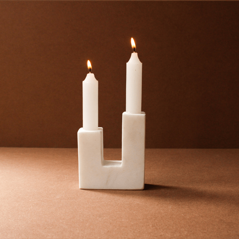 Marble U Candle Holder