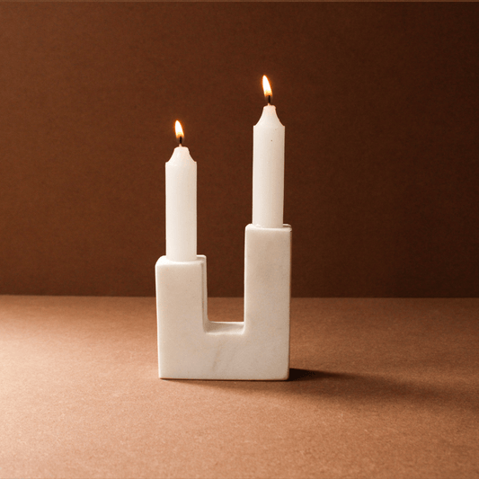 Marble U Candle Holder