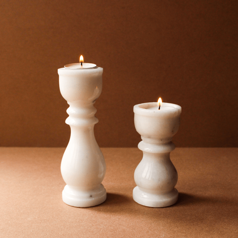Marble Pillar Candle Holder