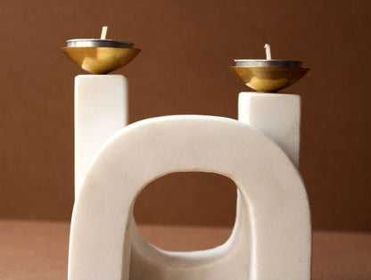 Unique Shape Marble Candle Holder