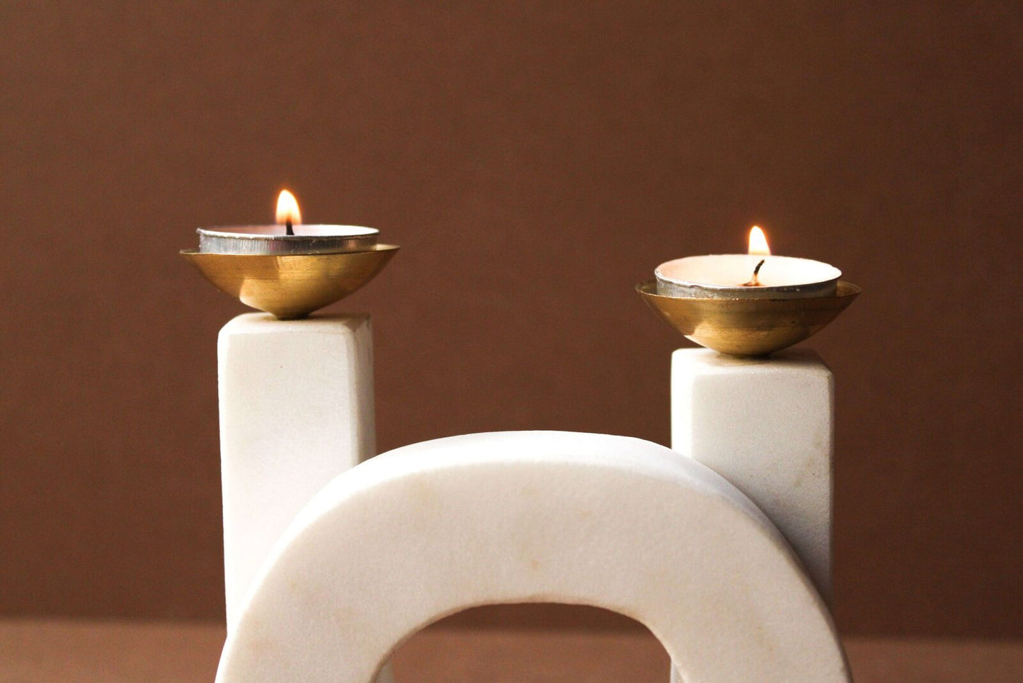 Unique Shape Marble Candle Holder