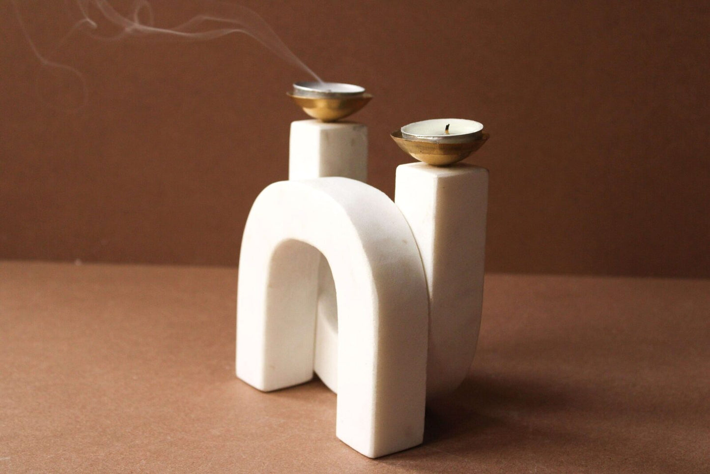 Unique Shape Marble Candle Holder