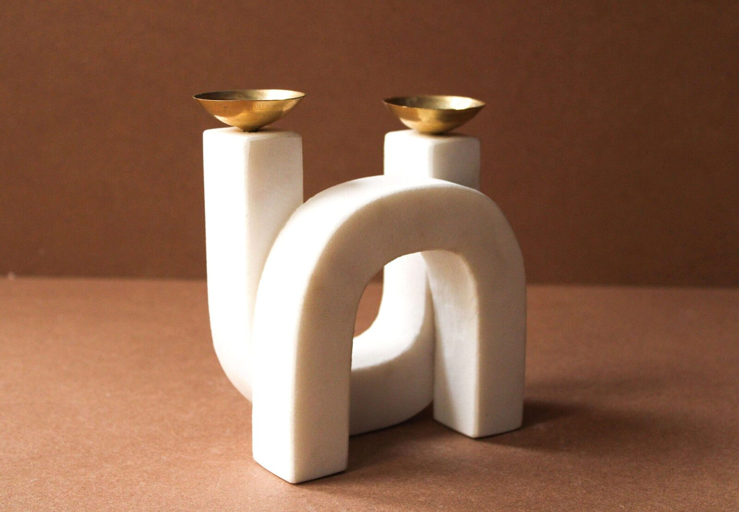 Unique Shape Marble Candle Holder