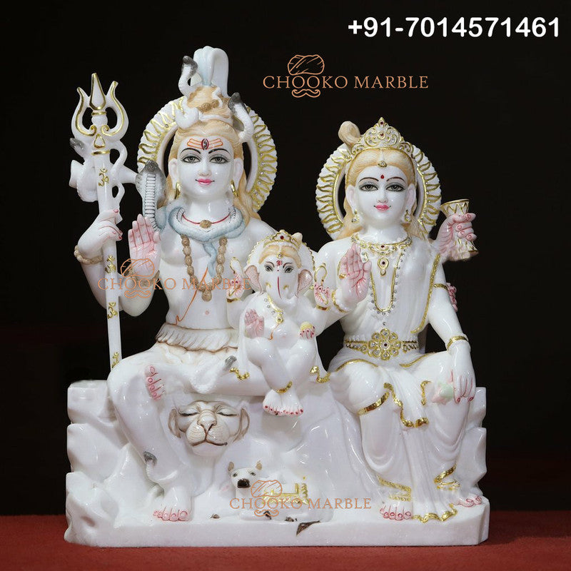 Shiv Parivar Marble Statue