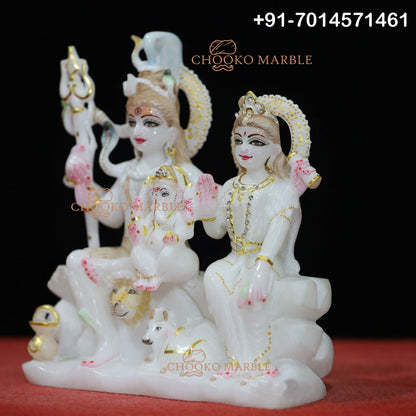 Shiv Parivar Marble Statue