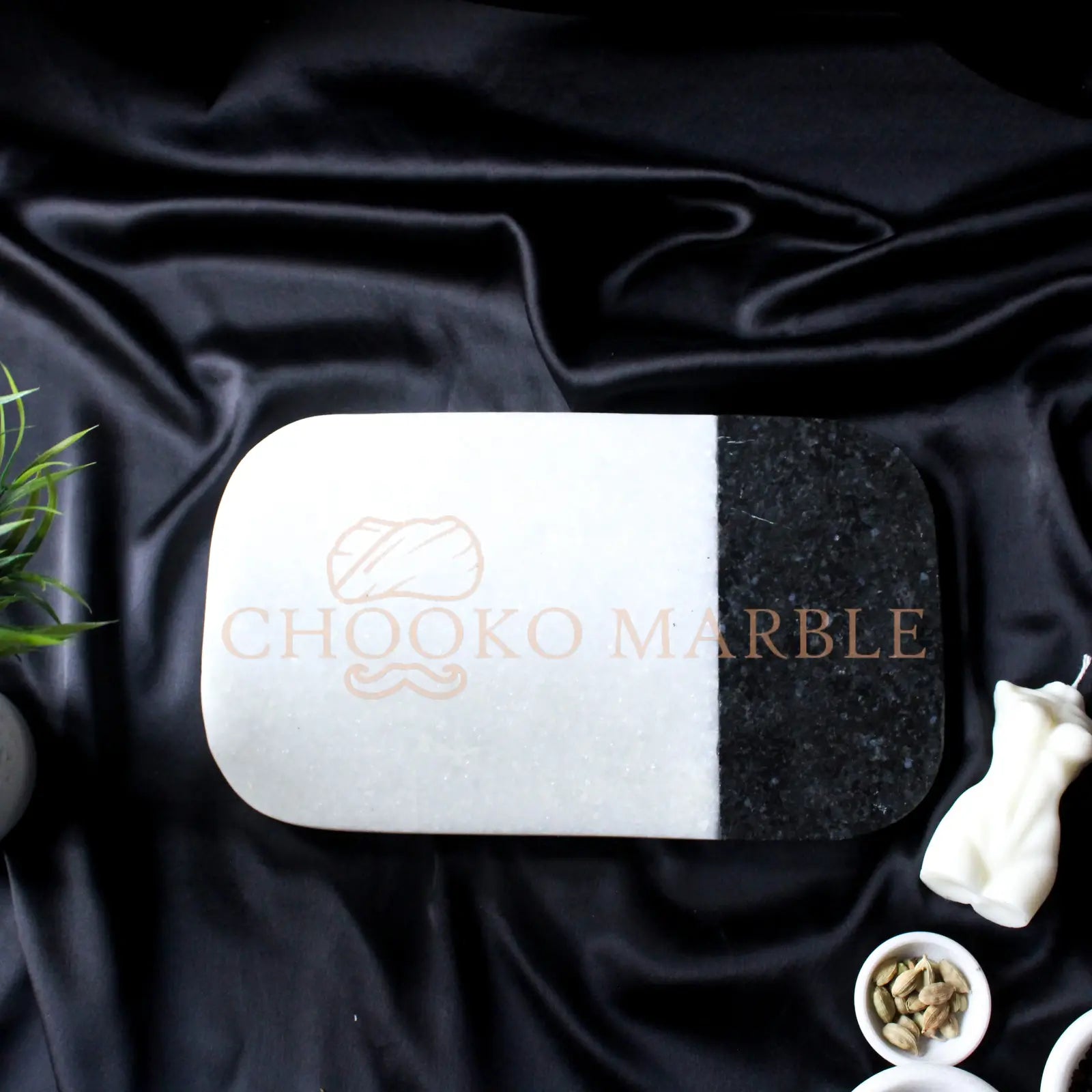 Black And White Marble Platter