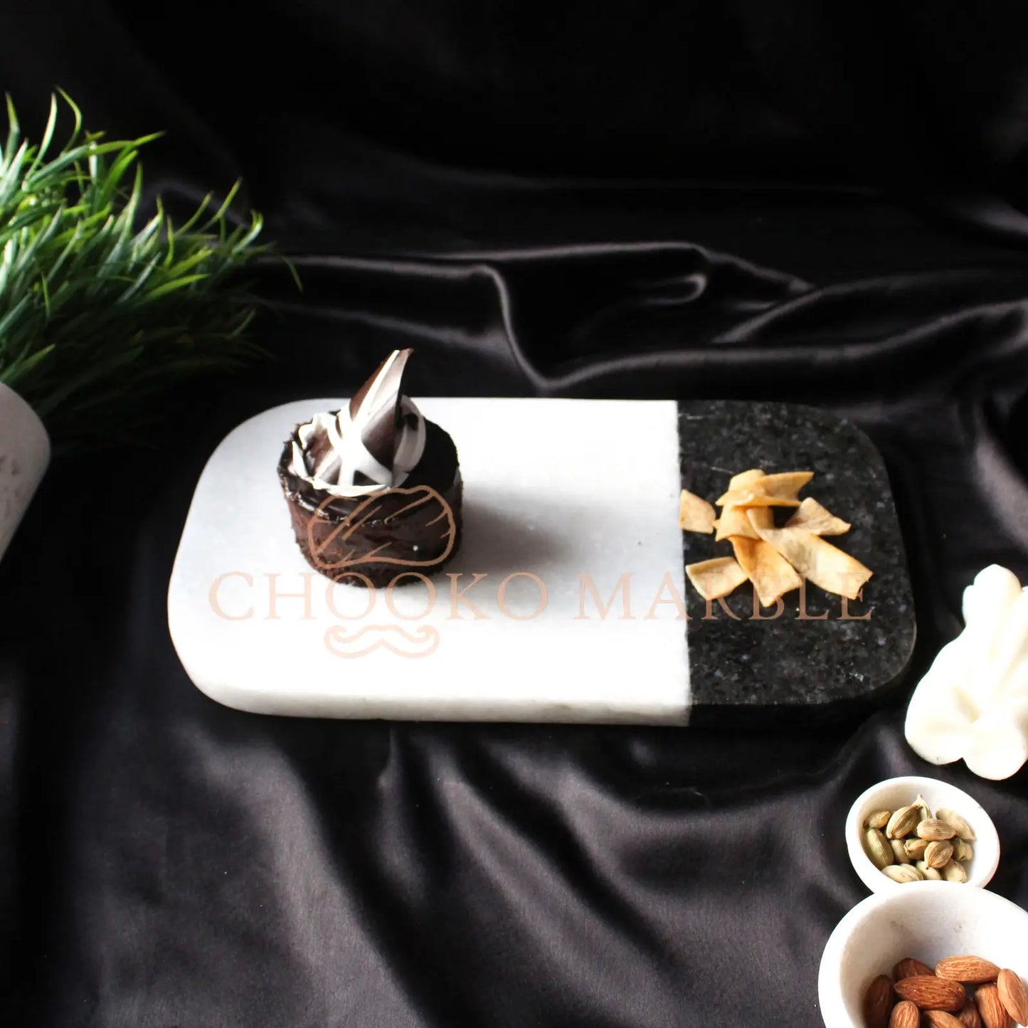 Black And White Marble Platter