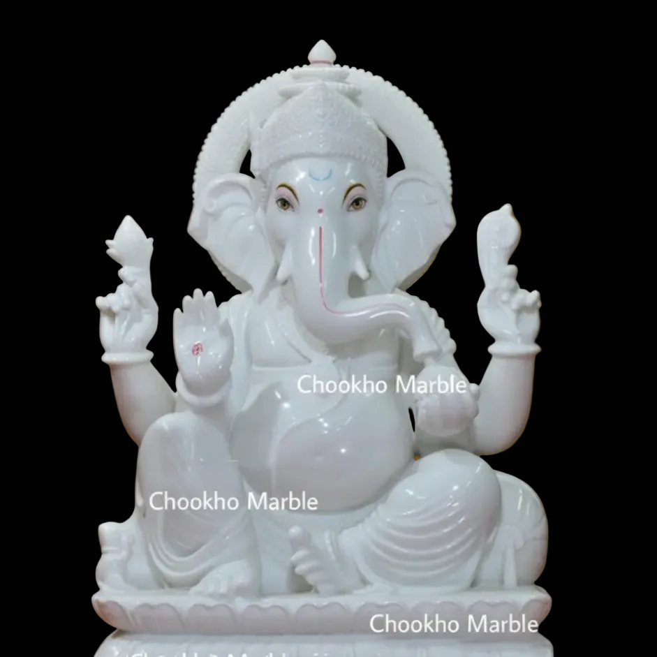 Ganesh Statue In Marble, Size: - 25" X 13" X 36" (36 inches Height)