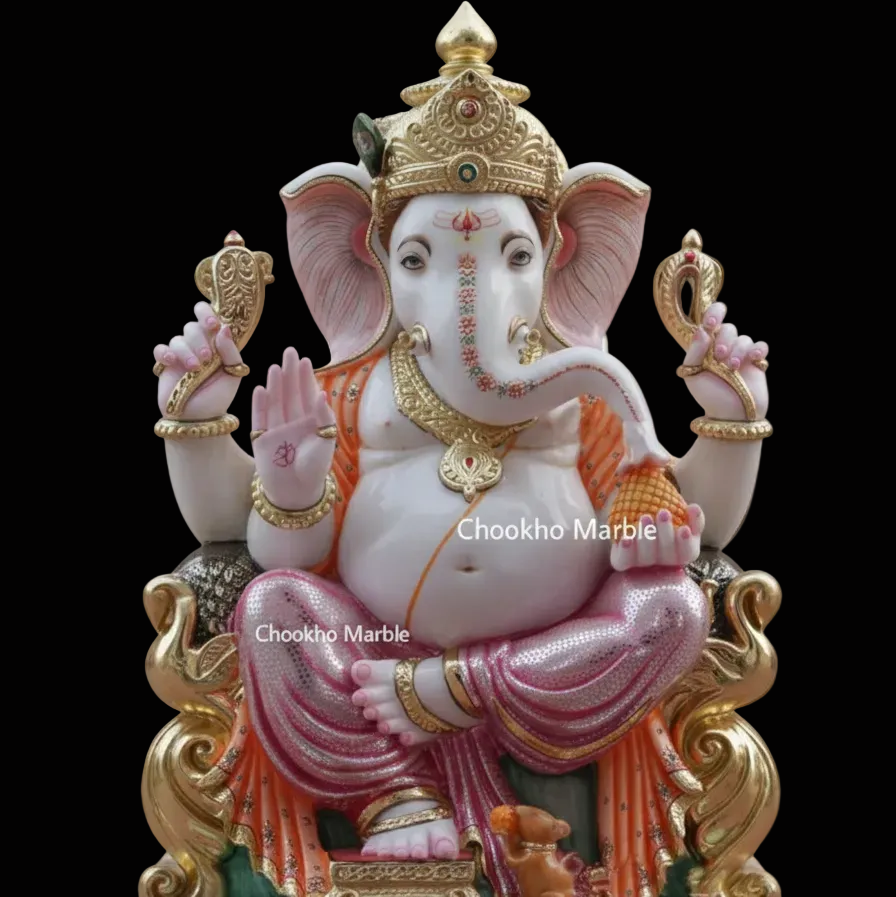 Makrana Marble Ganesh Statue, Size: - 24" X 12" X 36" (36 inches Height)
