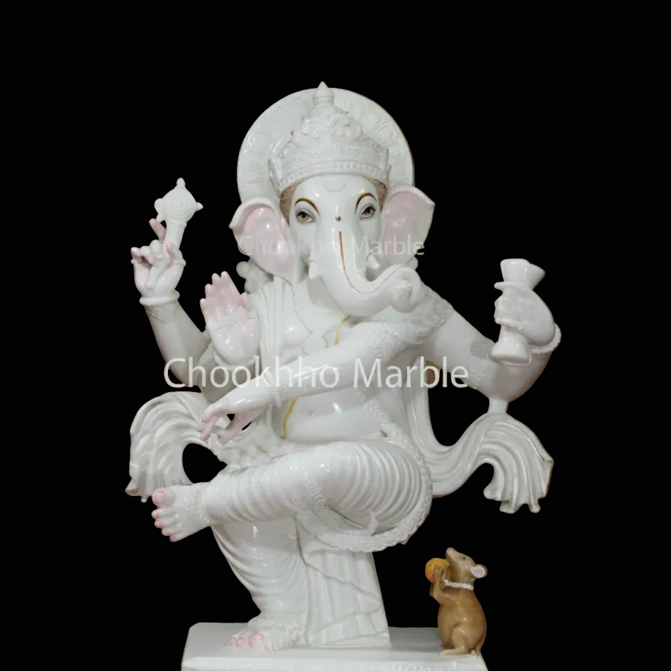Marble Ganesha Idol, Size: - 17" X 14" X 36" (36 inches Height)