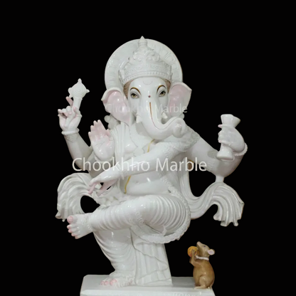 Marble Ganesha Idol, Size: - 17" X 14" X 36" (36 inches Height)