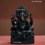 Ganesh Statue In Marble Black colour