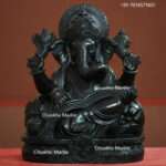 Ganesh Statue In Black Marble