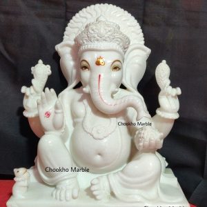 Pure White Marble Ganesh Statue