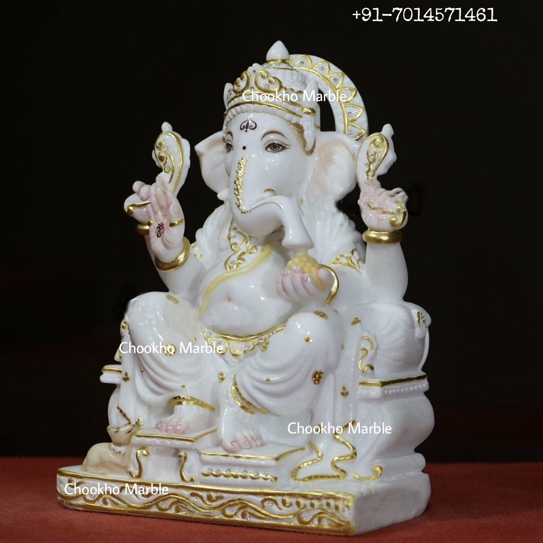 Marble Ganesh Ji Statue, Size: - 11